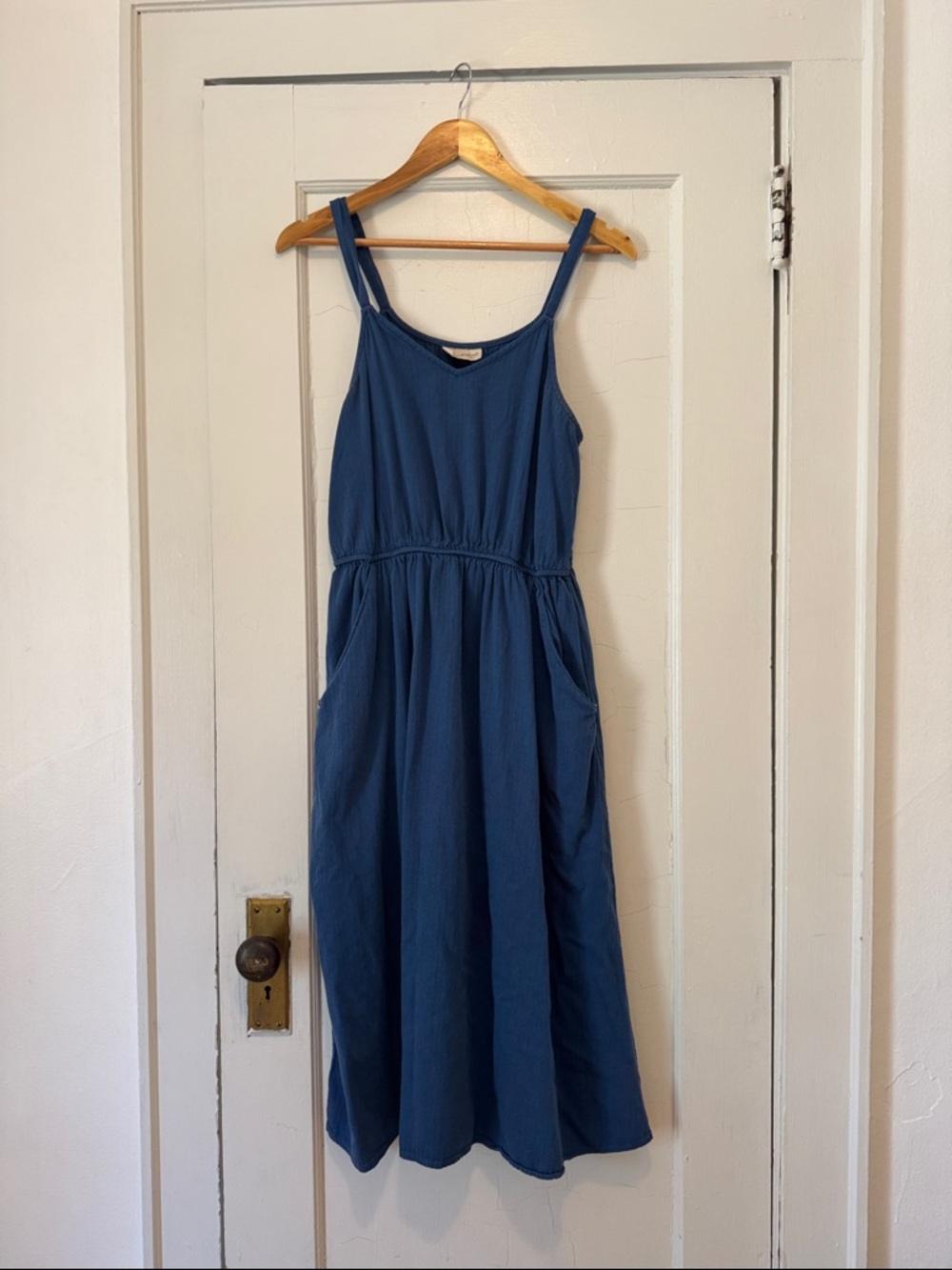 Universal Thread Blue Cotton Maxi Dress with Pockets
